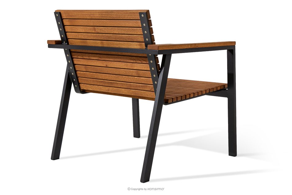 ARIATO Gartenmöbel-Set aus Holz und Metall, 2 Stühle, Tisch braun/anthrazit - Foto 4