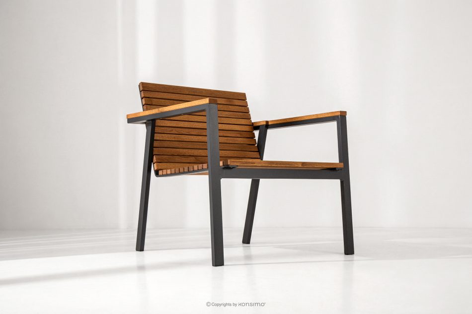 ARIATO Gartenmöbel-Set aus Holz und Metall, 4 Stühle, Tisch braun/anthrazit - Foto 15