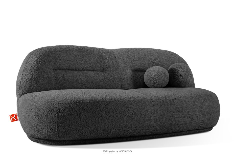 MALVE Dreisitzer-Sofa Bouclé im Japandi-Stil anthrazit anthrazit - Foto 2