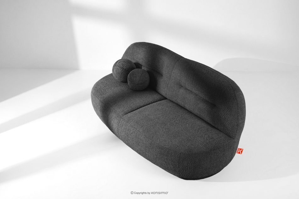 MALVE Dreisitzer-Sofa Bouclé im Japandi-Stil anthrazit anthrazit - Foto 13