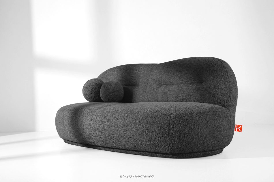 MALVE Dreisitzer-Sofa Bouclé im Japandi-Stil anthrazit anthrazit - Foto 12