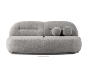 MALVE, https://konsimo.de/kollektion/malve/ Dreisitzer-Sofa Bouclé im Japandi-Stil stahlfarben stahlgrau - Foto