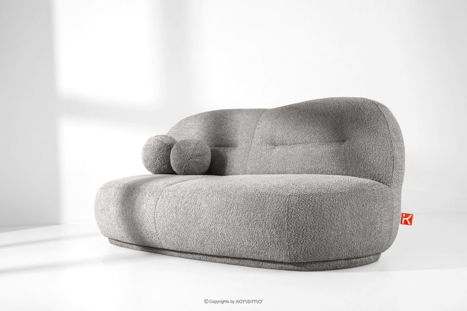 MALVE Dreisitzer-Sofa Bouclé im Japandi-Stil stahlfarben stahlgrau - Foto 12