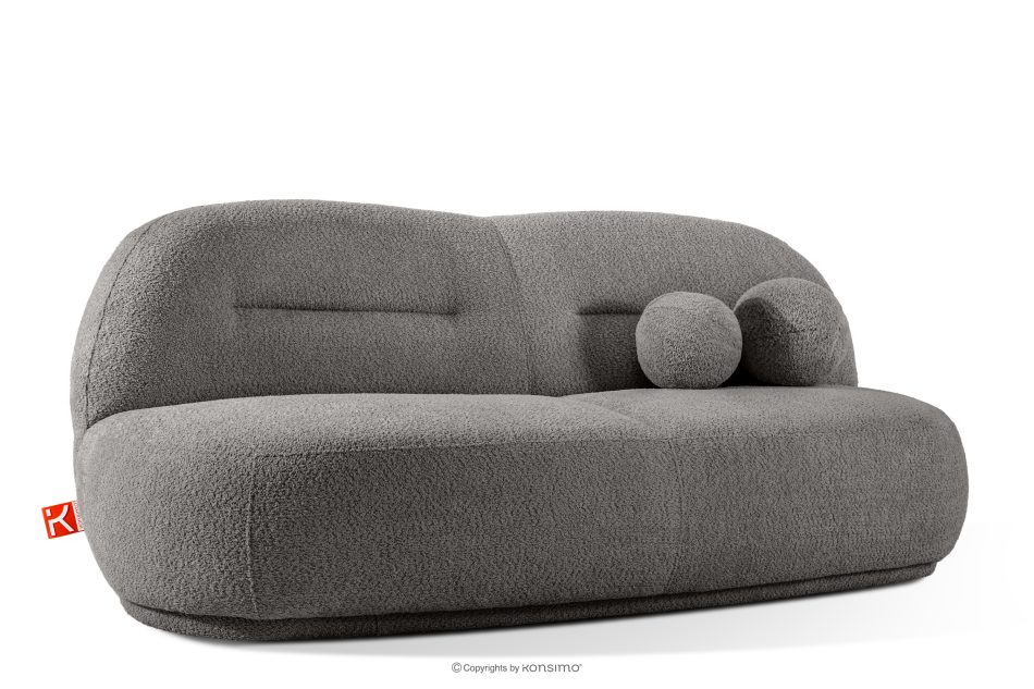 MALVE Dreisitzer-Sofa Bouclé im Japandi-Stil dunkelgrau dunkelgrau - Foto 2