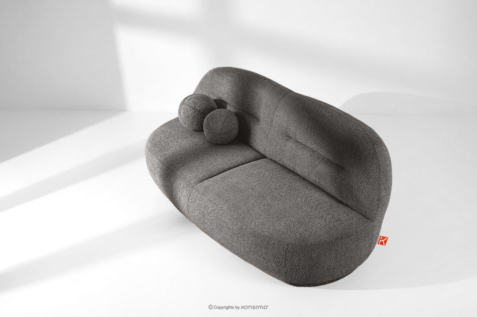 MALVE Dreisitzer-Sofa Bouclé im Japandi-Stil dunkelgrau dunkelgrau - Foto 13