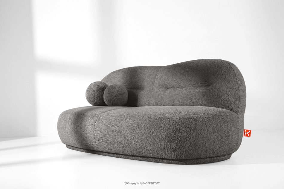 MALVE Dreisitzer-Sofa Bouclé im Japandi-Stil dunkelgrau dunkelgrau - Foto 12