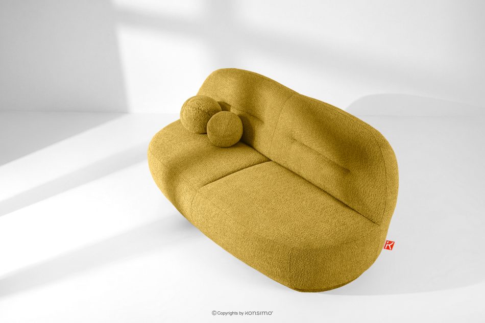 MALVE Dreisitzer-Sofa Bouclé im Japandi-Stil gelb gelb - Foto 13