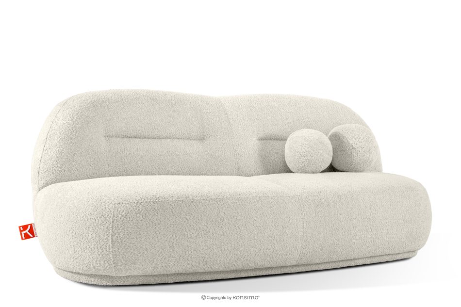 MALVE Dreisitzer-Sofa Boucle im Japandi-Stil weiß weiß - Foto 2