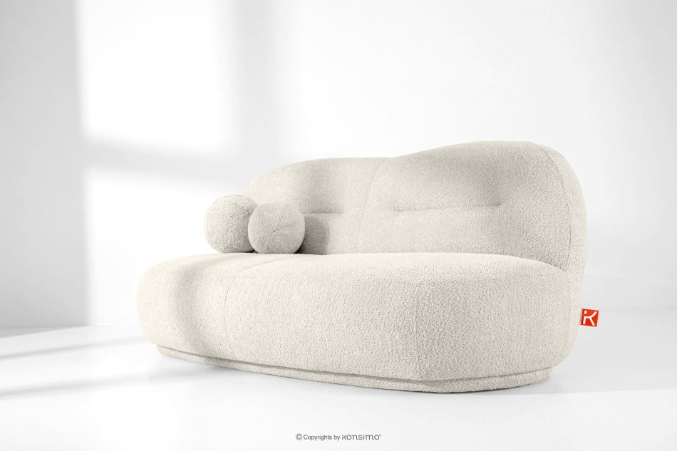 MALVE Dreisitzer-Sofa Boucle im Japandi-Stil weiß weiß - Foto 12