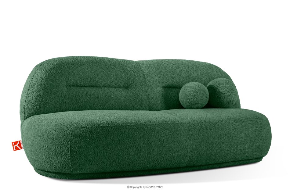 MALVE Dreisitzer-Sofa Bouclé im Japandi-Stil dunkelgrün dunkelgrün - Foto 2