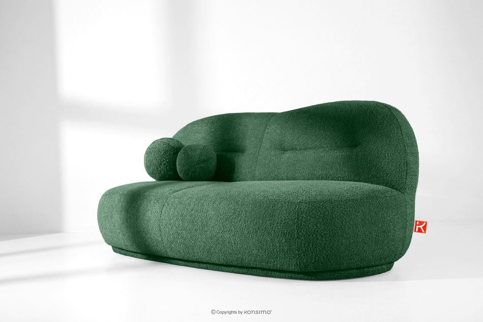MALVE Dreisitzer-Sofa Bouclé im Japandi-Stil dunkelgrün dunkelgrün - Foto 12