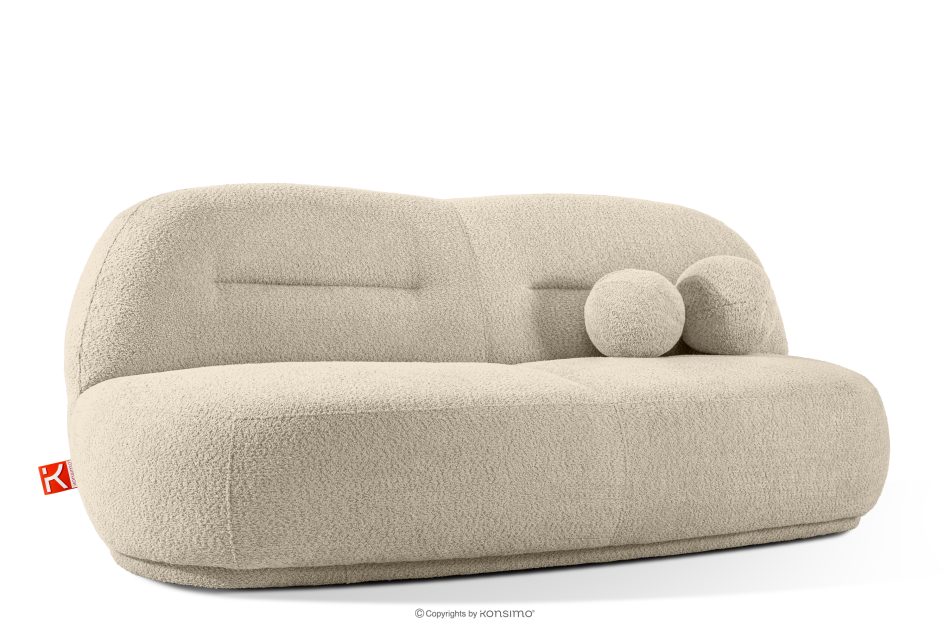 MALVE Dreisitzer-Sofa Boucle im Japandi-Stil hellbeige hellbeige - Foto 2