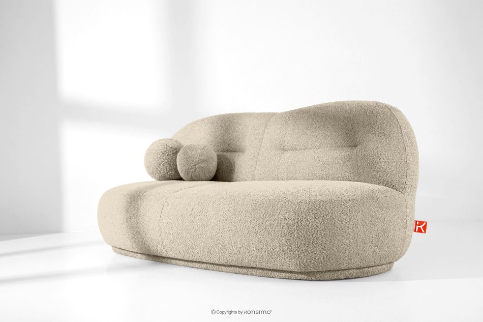 MALVE Dreisitzer-Sofa Boucle im Japandi-Stil hellbeige hellbeige - Foto 12
