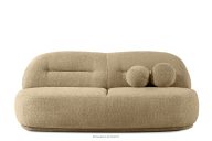 Dreisitzer-Sofa Boucle im Japandi-Stil dunkelbeige