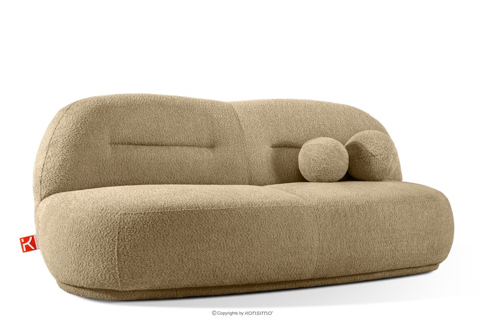 MALVE Dreisitzer-Sofa Boucle im Japandi-Stil dunkelbeige dunkelbeige - Foto 2