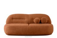 Dreisitzer-Sofa Boucle im Japandi-Stil rotbraun