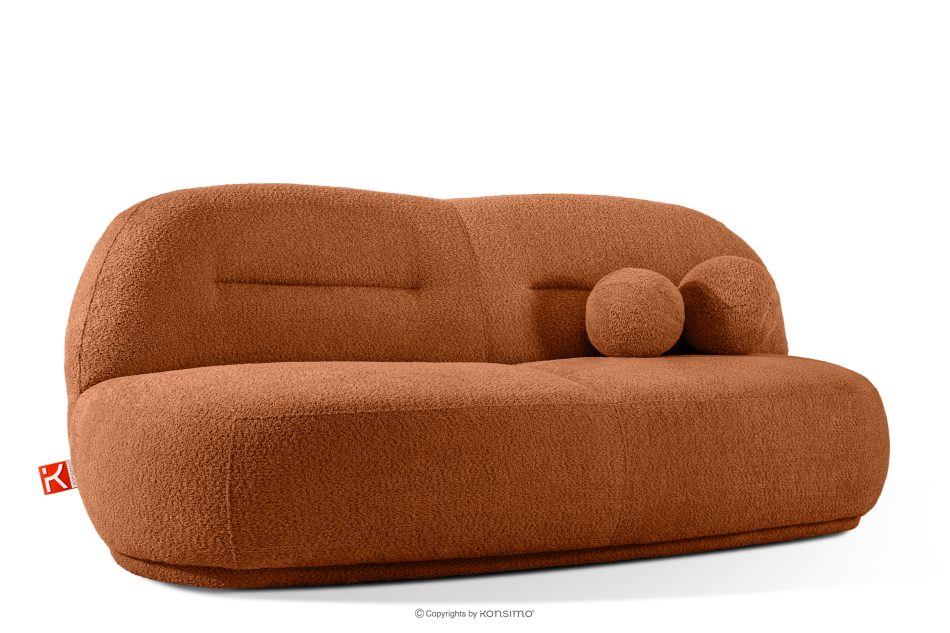 MALVE Dreisitzer-Sofa Boucle im Japandi-Stil rotbraun rot - Foto 2