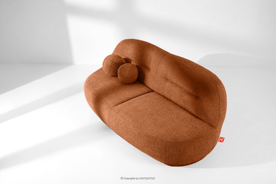 MALVE Dreisitzer-Sofa Boucle im Japandi-Stil rotbraun rot - Foto 13
