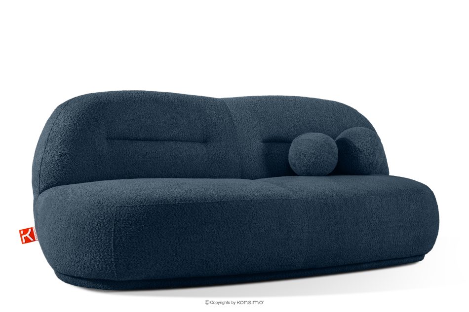 MALVE Dreisitzer-Sofa Bouclé im Japandi-Stil dunkelblau dunkelblau - Foto 2