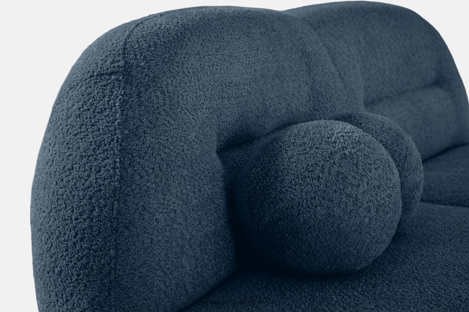 MALVE Dreisitzer-Sofa Bouclé im Japandi-Stil dunkelblau dunkelblau - Foto 4