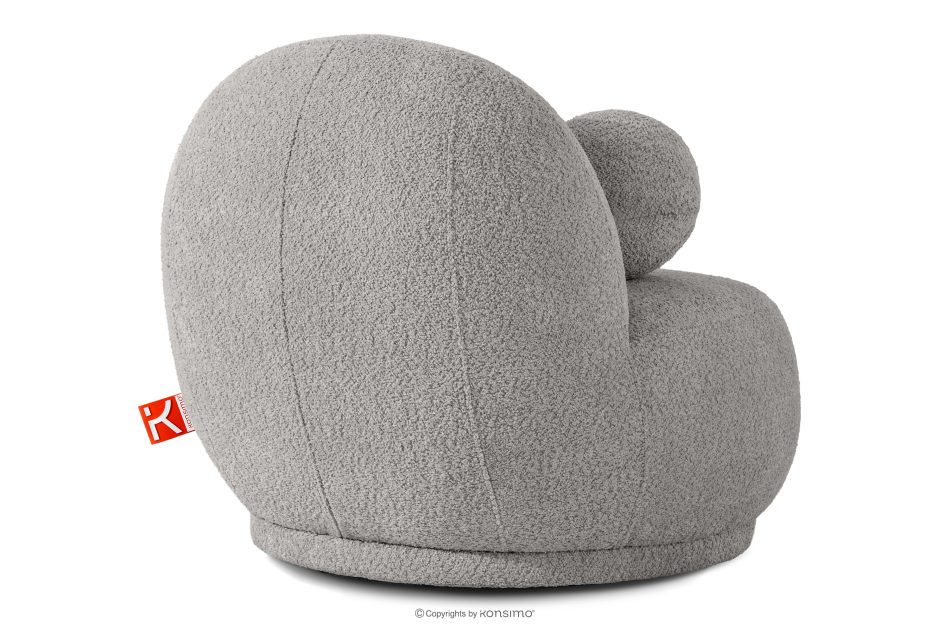 MALVE Sessel aus Bouclé-Stoff im Japandi-Stil stahlfarben stahlgrau - Foto 3