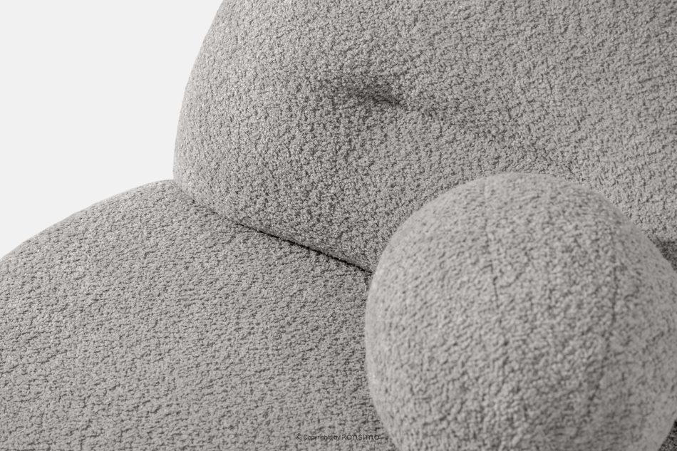 MALVE Sessel aus Bouclé-Stoff im Japandi-Stil stahlfarben stahlgrau - Foto 4