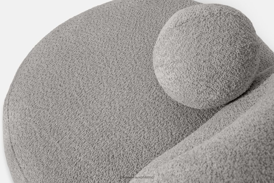 MALVE Sessel aus Bouclé-Stoff im Japandi-Stil stahlfarben stahlgrau - Foto 5