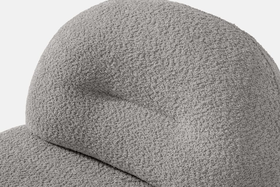 MALVE Sessel aus Bouclé-Stoff im Japandi-Stil stahlfarben stahlgrau - Foto 6