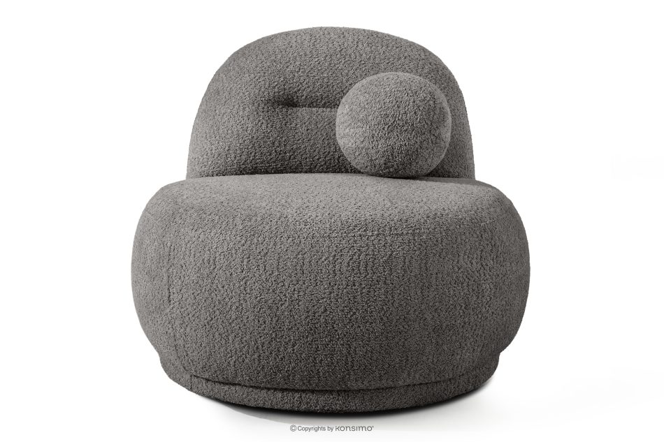 MALVE Sessel aus Bouclé-Stoff im Japandi-Stil dunkelgrau dunkelgrau - Foto 0
