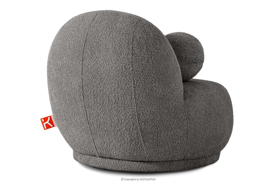 MALVE Sessel aus Bouclé-Stoff im Japandi-Stil dunkelgrau dunkelgrau - Foto 2