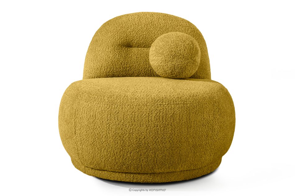 MALVE Sessel aus Bouclé-Stoff im Japandi-Stil gelb gelb - Foto 0