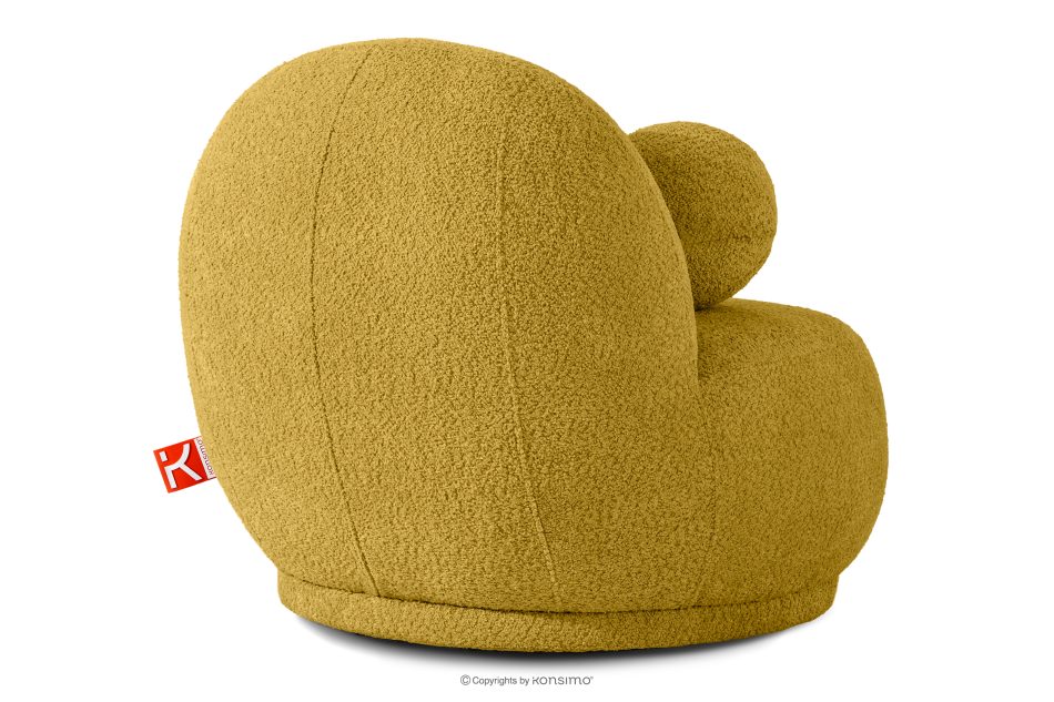 MALVE Sessel aus Bouclé-Stoff im Japandi-Stil gelb gelb - Foto 3