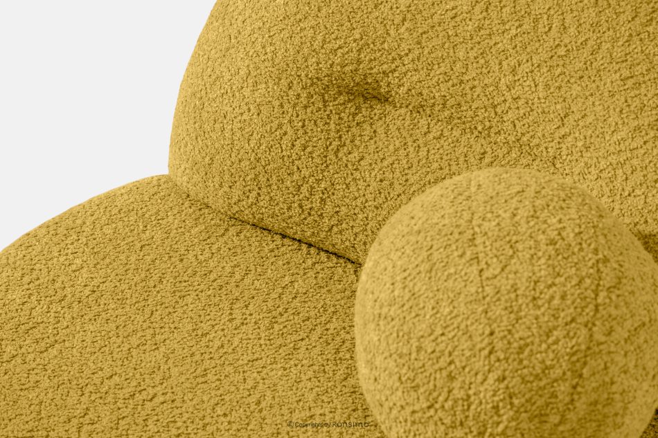 MALVE Sessel aus Bouclé-Stoff im Japandi-Stil gelb gelb - Foto 4