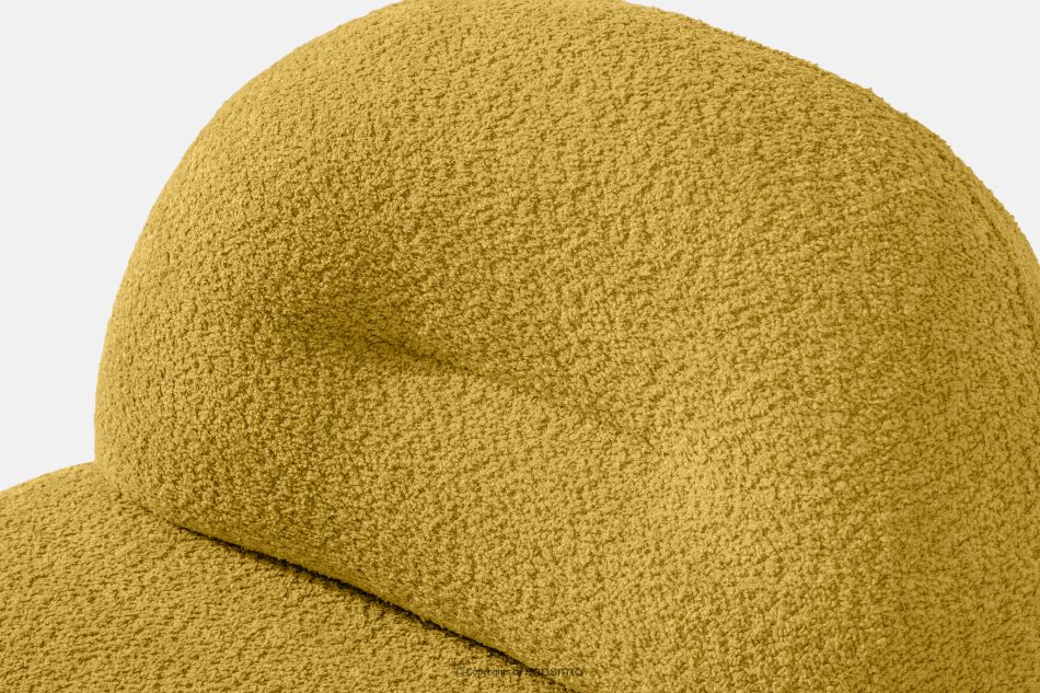 MALVE Sessel aus Bouclé-Stoff im Japandi-Stil gelb gelb - Foto 6