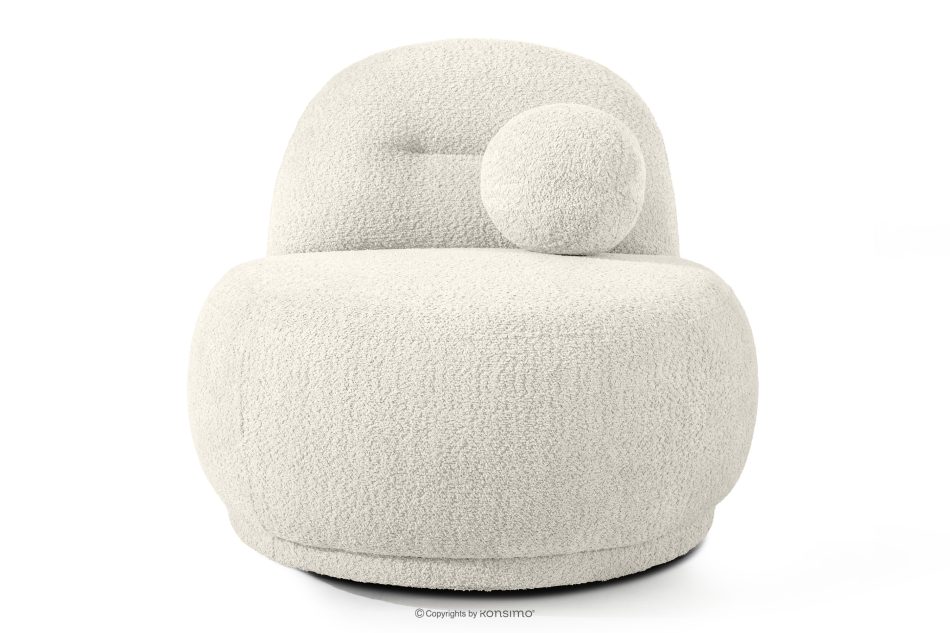 MALVE Sessel aus Bouclé-Stoff im Japandi-Stil weiß weiß - Foto 0