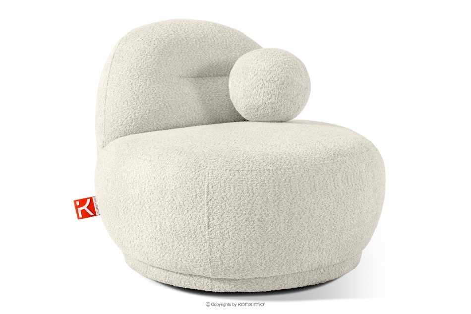 MALVE Sessel aus Bouclé-Stoff im Japandi-Stil weiß weiß - Foto 2