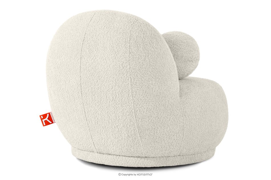 MALVE Sessel aus Bouclé-Stoff im Japandi-Stil weiß weiß - Foto 3