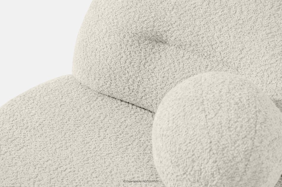 MALVE Sessel aus Bouclé-Stoff im Japandi-Stil weiß weiß - Foto 4