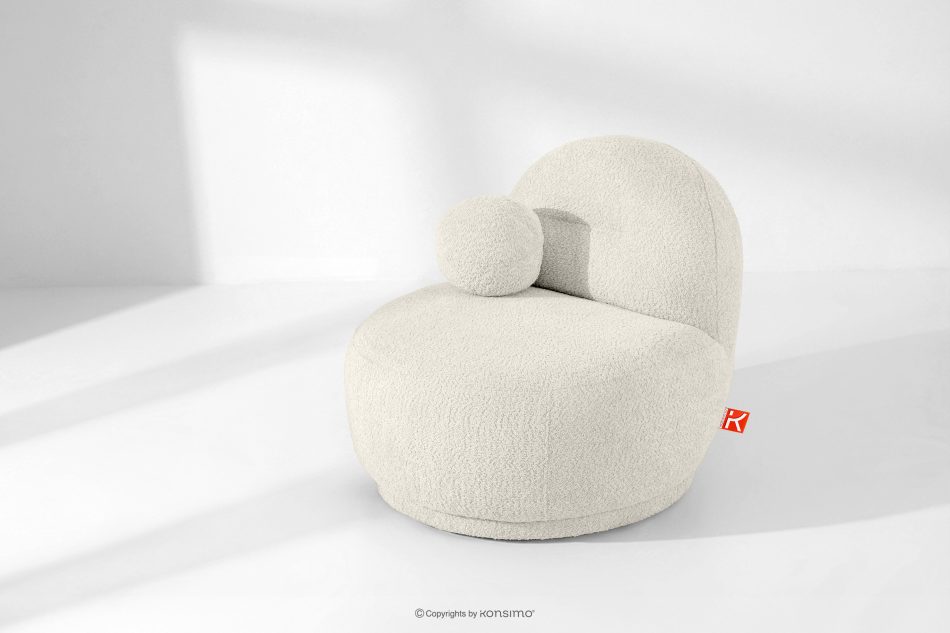 MALVE Sessel aus Bouclé-Stoff im Japandi-Stil weiß weiß - Foto 13