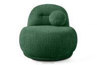 Sessel aus Bouclé-Stoff im Japandi-Stil dunkelgrün