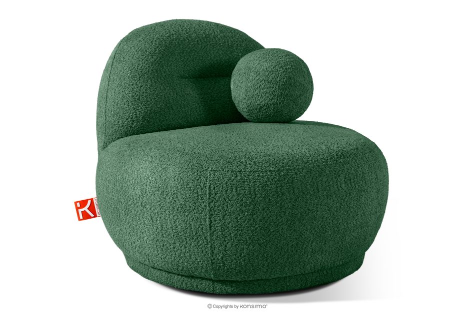 MALVE Sessel aus Bouclé-Stoff im Japandi-Stil dunkelgrün dunkelgrün - Foto 2