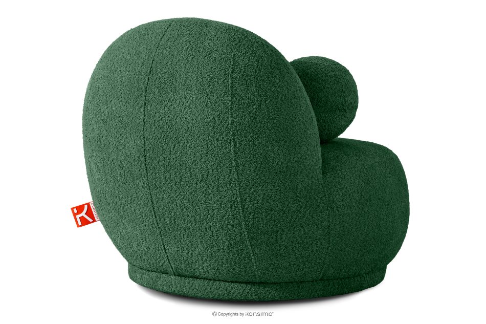MALVE Sessel aus Bouclé-Stoff im Japandi-Stil dunkelgrün dunkelgrün - Foto 3