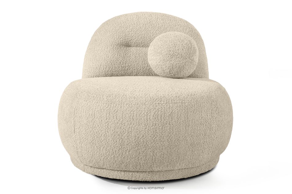 MALVE Sessel aus Bouclé-Stoff im Japandi-Stil hellbeige hellbeige - Foto 0