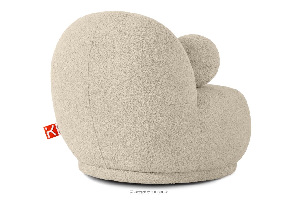 MALVE Sessel aus Bouclé-Stoff im Japandi-Stil hellbeige hellbeige - Foto 3
