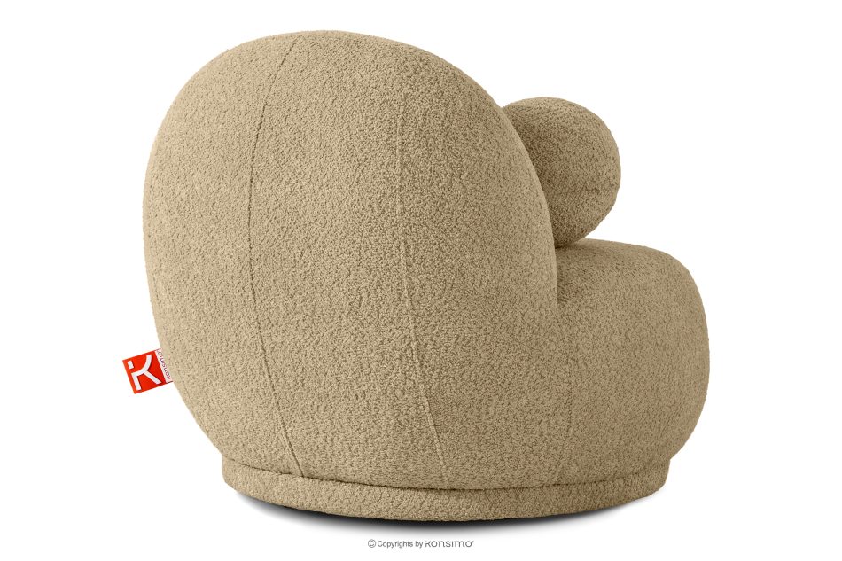 MALVE Sessel aus Bouclé-Stoff im Japandi-Stil dunkelbeige dunkelbeige - Foto 3