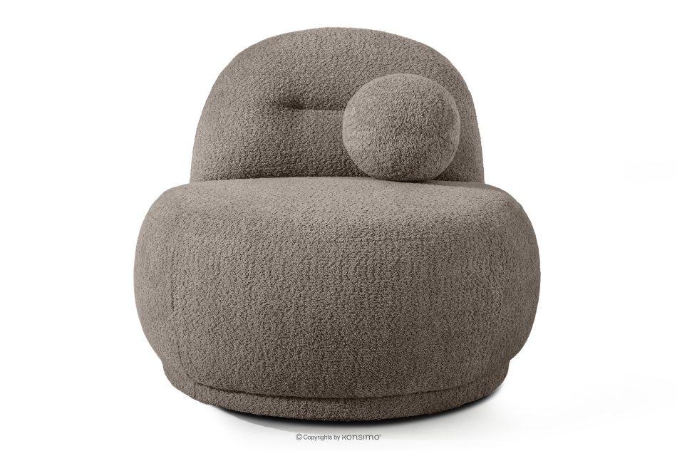 MALVE Sessel aus Bouclé-Stoff im Japandi-Stil kühles Braun kühles Braun - Foto 0