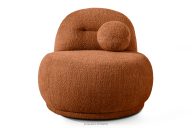 Sessel aus Bouclé-Stoff im Japandi-Stil rot