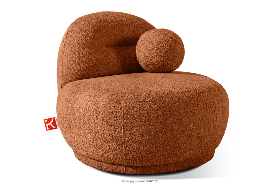 MALVE Sessel aus Bouclé-Stoff im Japandi-Stil rot rot - Foto 2