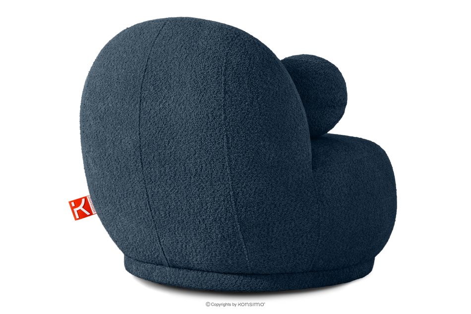 MALVE Sessel aus Bouclé-Stoff im Japandi-Stil dunkelblau dunkelblau - Foto 3