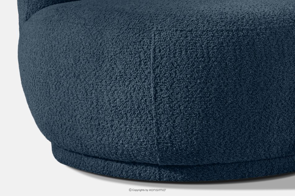 MALVE Sessel aus Bouclé-Stoff im Japandi-Stil dunkelblau dunkelblau - Foto 7